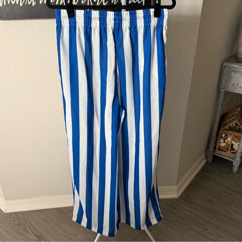 Urban Daizy Blue and White Striped Pants NWT - Picture 5 of 13